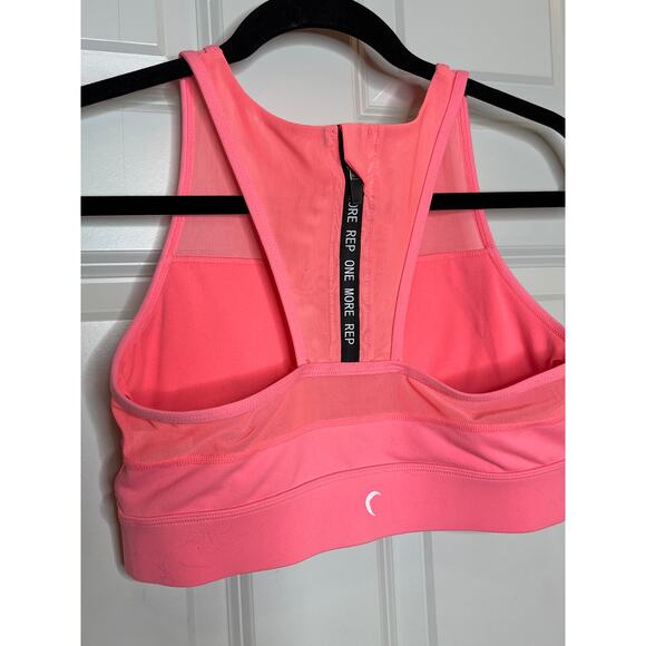 Zyia Active Size Medium All Star One More Rep Zip‎ Back Sports Bra Pink Mesh - Picture 4 of 9